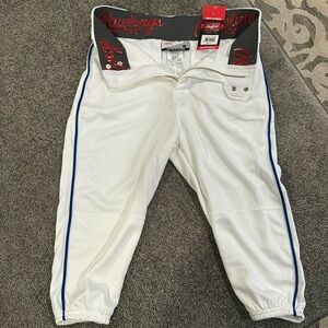 Rawlings white Baseball Knickers with Blue Pin Stripe